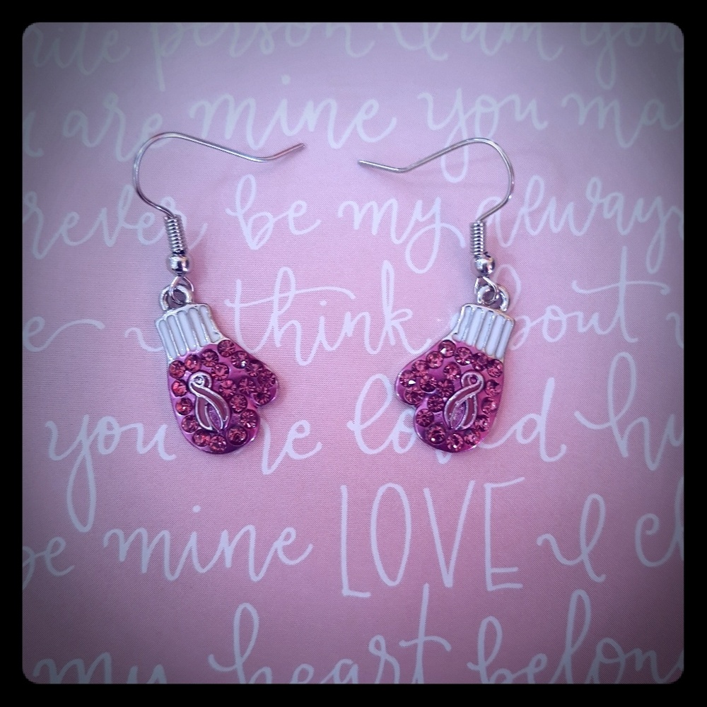 Breast Cancer Awareness boxing earrings